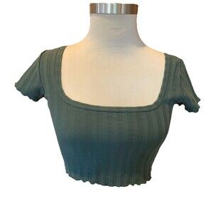 Offline by Aerie Crop Top Women’s Size Small In Green Festivals Boho